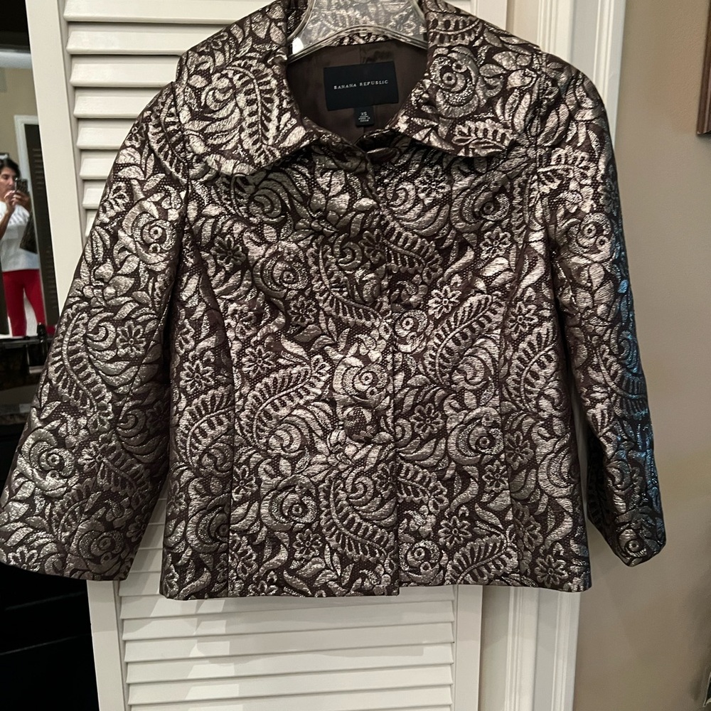 Banana Republic Metallic Brocade Jacket, XS